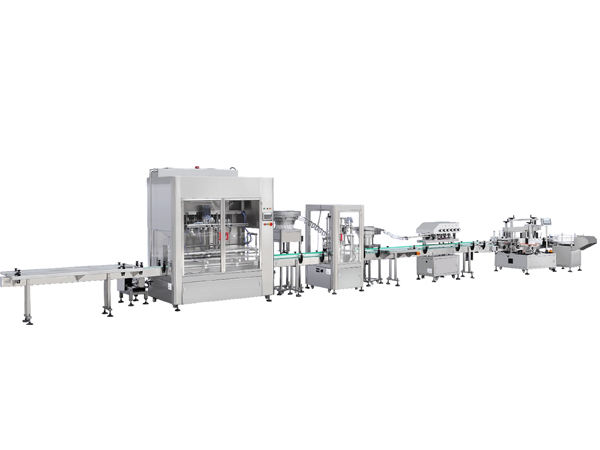 洗衣液自流式灌裝自動旋蓋雙側貼標線